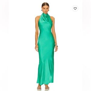 Green Silk Revolve Gown